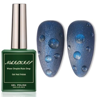 NAILKISS 15ml/Bottle Water Droplet Gel Nail Polish Rain Drop Soak Off UV LED Nail Gel Polish Ice Dew Nail Art Design