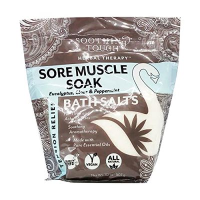 Soothing Touch Tension Relief Sore Muscle Soak Bath Salts Eucalyptus Clove &amp; Peppermint, 32 Oz