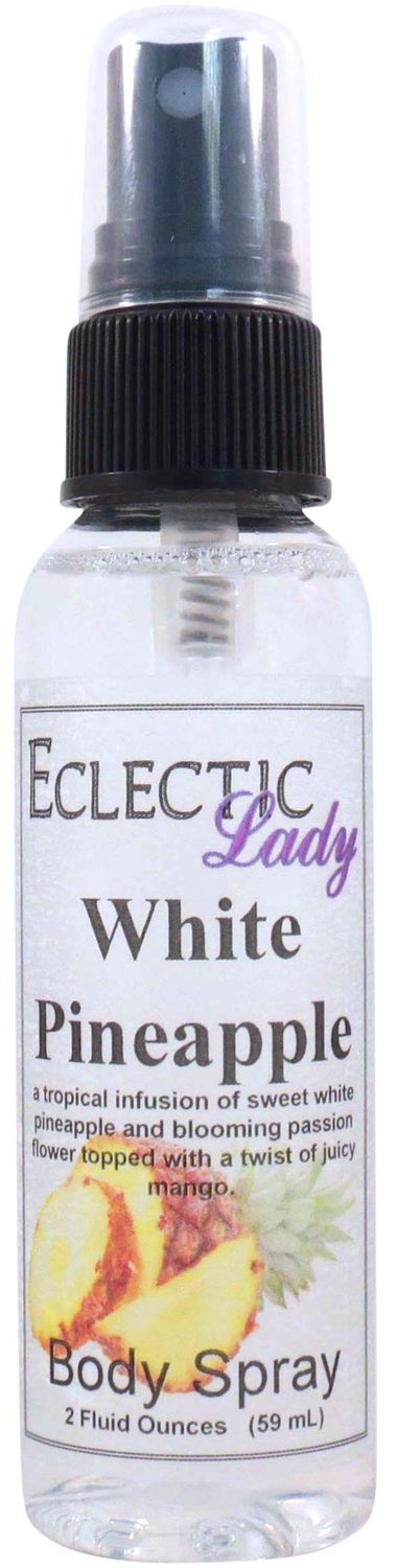 Eclectic Lady White Pineapple Body Spray, 2 ounces, Body Mist for Women with Clean, Light &amp; Gentle Fragrance, Cologne with Soft, Subtle Aroma For Daily Use