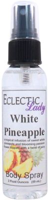Eclectic Lady White Pineapple Body Spray, 2 ounces, Body Mist for Women with Clean, Light &amp; Gentle Fragrance, Cologne with Soft, Subtle Aroma For Daily Use