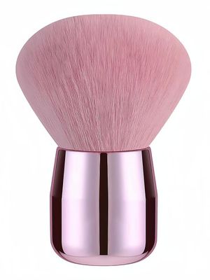 RUNGANG Nail Dust Brush for Acrylic and Dip Powder - Soft Kabuki Nail Cleaner Brush for Manicure, Makeup, Nail Art - Pink Handle