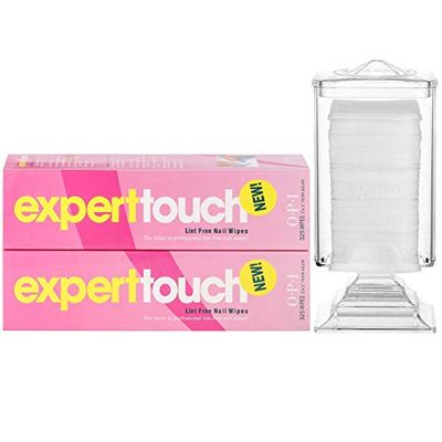 650 Pcs Lint Free Nail Wipes with Clear Acrylic Gel Polish Pad Storage