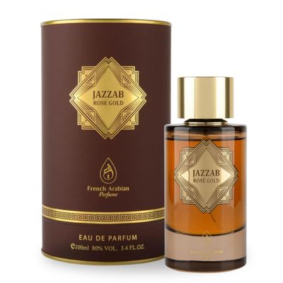 Jazzab Rose Gold Arab Perfume 100ml -Rose Woody Amber Oud Perfume For Her Eau De Parfum 100ml Fresh Scent Spray for Women