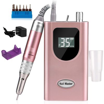 35000RPM Portable Nail Drill Machine, HoMove Professional Nail Drill Machine, Rechargeable Electric Efile Nail Drills for Acrylic Gel Nails, Cordless Portable Nails DrillRose Gold