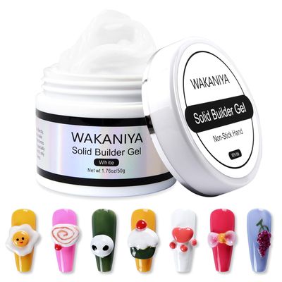 WAKANIYA 3D Sculpting Gel - Solid Builder Gel for Nail Art, Hard Carving, Salon &amp; Home DIY