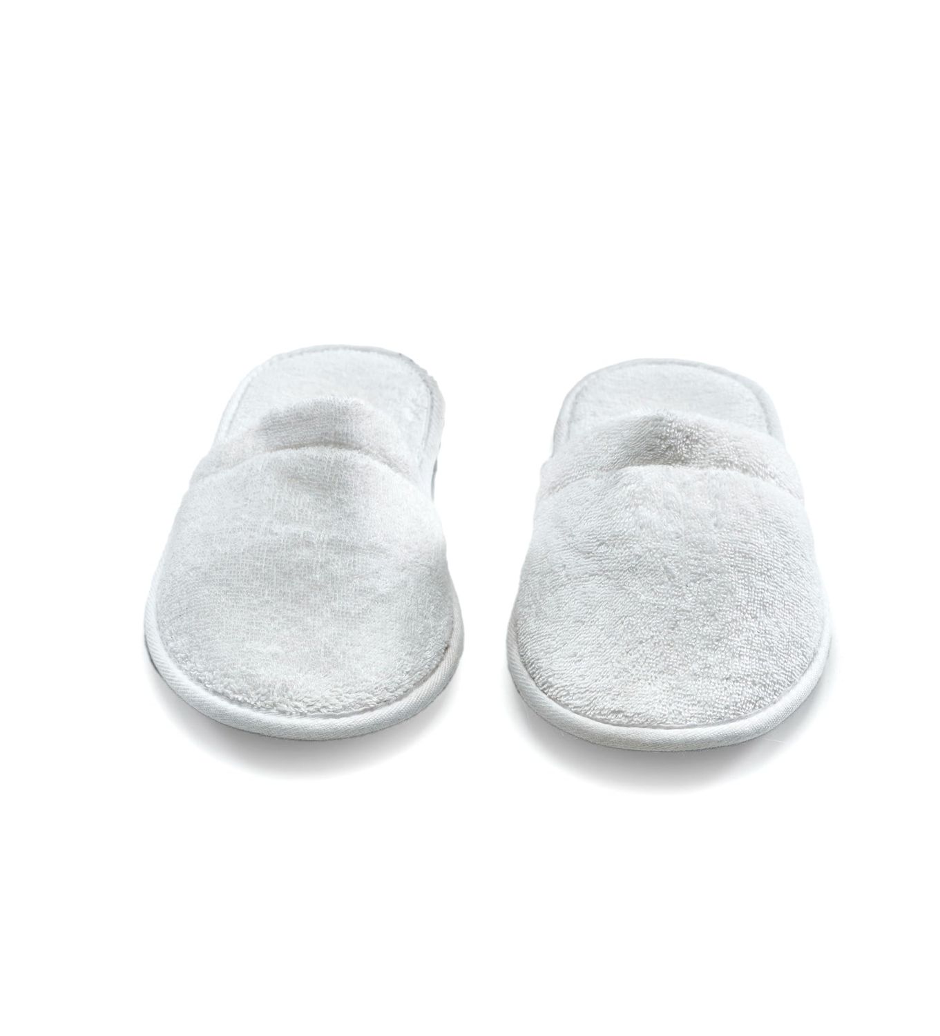 ESKYMODE Mens Cotton Bath Slippers, Terry Cloth Travel Hotel Slippers for Men White