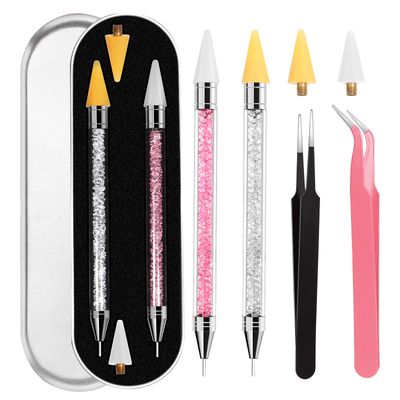 cs Rhinestone Picker Tool With 2 Wax Tips, Nail Art Rhinestones Gems Tool, Nail Art Accessories For Nail Art