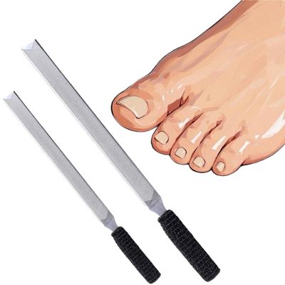 IDOU 2 Pieces Toe Nail Files for Thick Nails,Stainless Steel, 4 Sides for Men Seniors &amp; Dogs