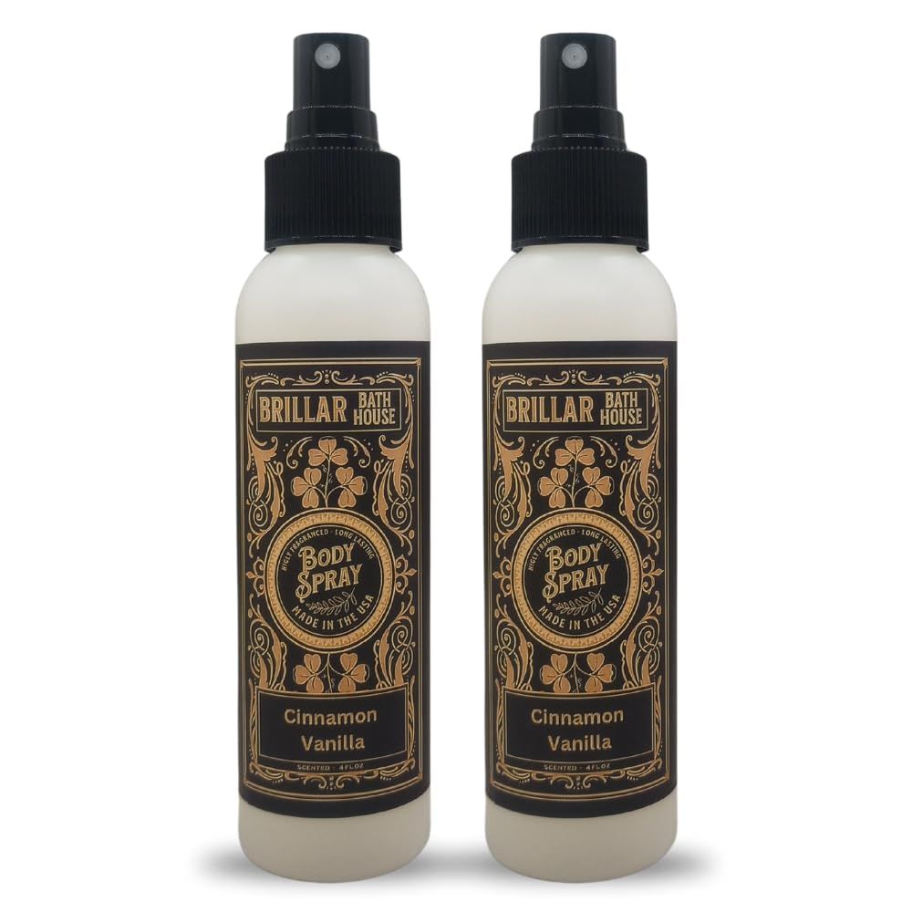 Cinnamon Vanilla Scented Shimmering Body Spray, 4 Oz (2 Pack)