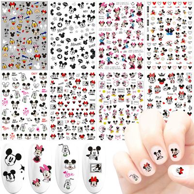 8pcs 3D Cute Nail Art Stickers Self Adhesive Nail Decals Cartoon Nails Art Supplies Designer Nails Stickers for Women Girls Kids Nail Decoration Cute Nail Design Party Gifts Manicure Decor