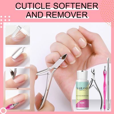 SAVILAND Cuticle Remover Kit Professional Nail Care Manicure Kit - 2.03 OZ Cuticle Remover Liquid Cream with Cuticle Trimmer, Cuticle Nipper and Cuticle Pusher, Christmas Gifts for Women