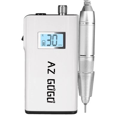 AZ GOGO Nail Drill Machine, 30000RPM Rechargeable Professional Portable Nail Drills for Acrylic Gel Nails - Salon Home Use (White)