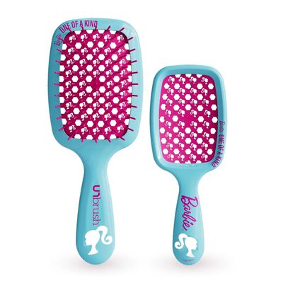 UNbrush Barbie Detangling Brush Duo - One of a Kind - Blue