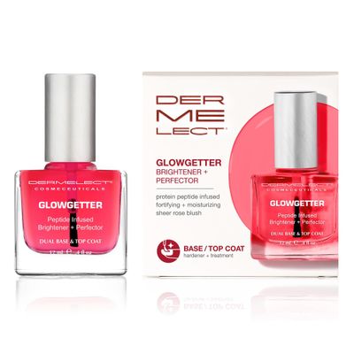 Dermelect Glowgetter Brightener Perfector - Nail Strengthener, French Mani Tint &amp; Glossy Top Coat | Repairs Yellowing, Peeling, Ridged &amp; Damaged Nails - 0.4 fl oz