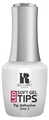 RC Red Carpet Manicure LED Soft Gel Tip Adhesive, 0.3 fl oz - Non-Damaging, Bubble-Free for Maximum Adhesion &amp; Long-Lasting, Quick Cure for Soft Gel Tips. Ideal for DIY Manicures &amp; Salon-Quality Nails