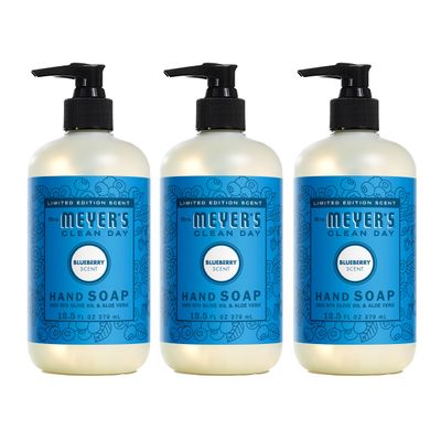 MRS. MEYERS CLEAN DAY Liquid Hand Soap, Blueberry Scent, 12.5 Ounce Bottle (Pack of 3)
