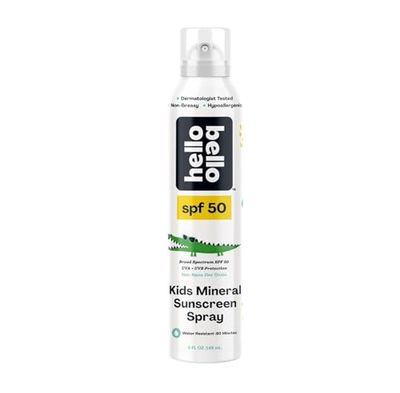 Hello Bello SPF 50 Kids Mineral Sunscreen Spray, Hypoallergenic Broad Spectrum UVA and UVB Protection, Reef Friendly and Water Resistant, 5 oz
