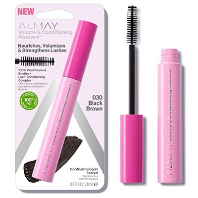 Almay Volume &amp; Conditioning Mascara, Hydrating All Day Wear, 30 Black Brown, 0.27 fl oz.