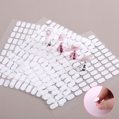 800 Pcs Nail Art Display Tapes Clear Double Sided Adhesive Nail Stands Tabs Pre-Cut 0.510.31Nail Display Strips for Nail Art Display Stand