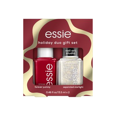 essie nail polish, vegan, holiday 2 piece nail polish gift set, 1 kit