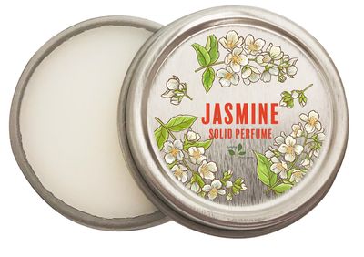 Jasmine Natural Solid Perfume (Jasmine, 0.25 oz tin jar)