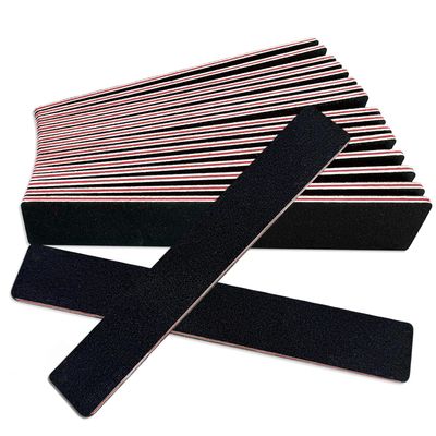 Nail Files (12 Pack), Emery Board Nail File for Acrylic Nails and Natural Nails, 100/180 Grit Double Sided Emory Boards Professional Nail Filer Reusable Washable Manicure Square Black