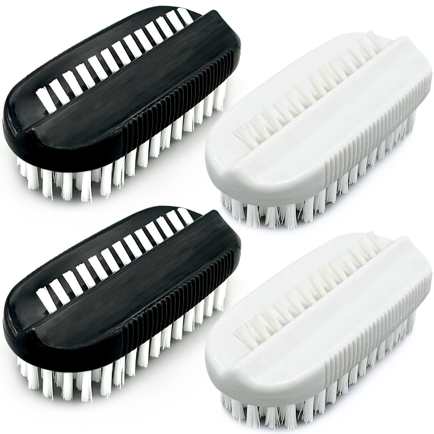 Nail Brush for Cleaning Fingernails Two Sided Hand Fingernail Scrub Brush Soft Stiff Bristles Nail Scrubber Brushes for men women kids,4 PCS