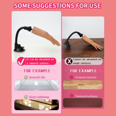 Veikmv Nail Silicone Practice Hand For Acrylic Nails Practice Fake Hand Nail Art Training Tools Hand Tattooed Nail Jewelry Showcase Supplies Manicure Beginners suits