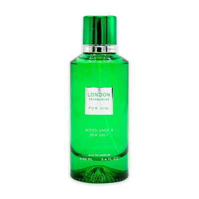 Fine Perfumery London Fragrances - Wood Sage and Sea Salt - Bergamot, Musk, Sandalwood Cologne for Men - Long Lasting Perfume for Men - 3.4 oz