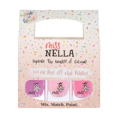 MISS NELLA SWEET LITTLE PACK, Nail Polish Set-Easy Pell off And Water Based Formula, 3 Colors of Nail Glitter set- Cheeky Bunny, Pink A Boo &amp; Little Poppet, Perfect Kids Nail Polish