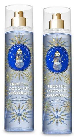 Bath and Body Works 2 Pack Frosted Coconut Snowball Fine Fragrance Mist 8 oz.