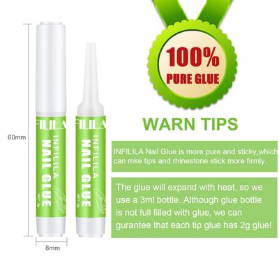 NXJ INFILILA Nail Glue for Press on Nails, Super Strong Nail Tips Glue for Acrylic Broken Fake Nails, Long Lasting Professional Fast Drying Tech Supplies Adhesive 12PCS 0.07OZ/PCS