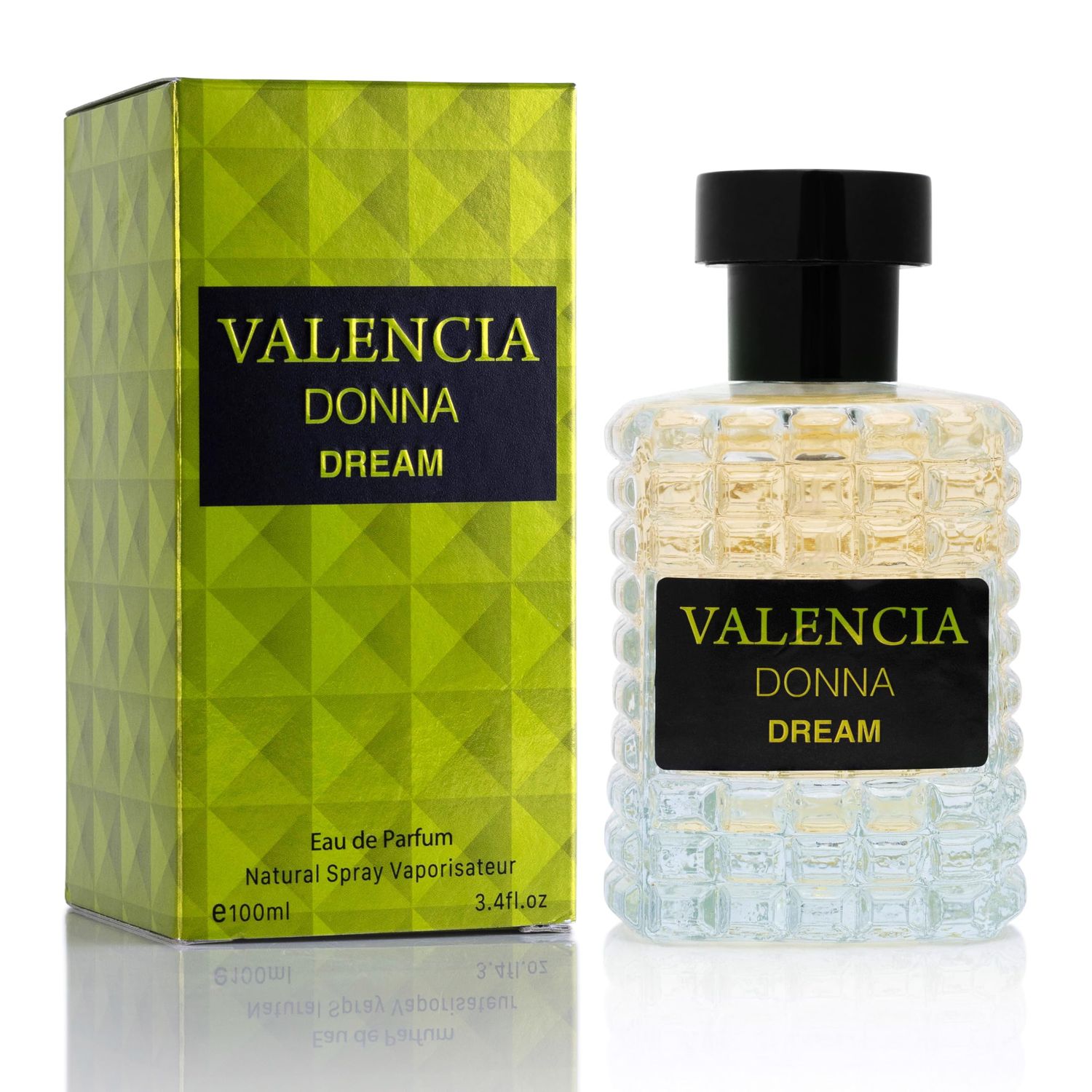 Valencia Donna Dream for Women Eau De Parfum - Citrus Floral Fragrance - Top Notes of Sweet Lychee &amp; Calabrian Bergamot - Mid Tone of Turkish Rose, Peony &amp; Rose Water Blossom - Elegant 100ml Bottle