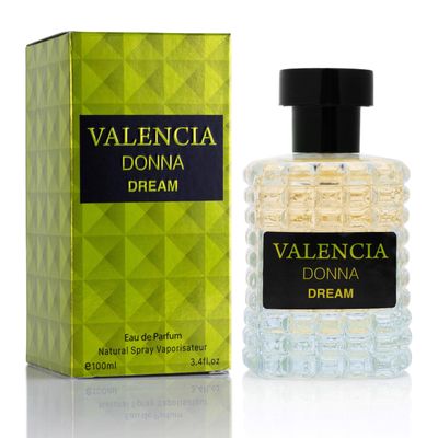 Valencia Donna Dream for Women Eau De Parfum - Citrus Floral Fragrance - Top Notes of Sweet Lychee &amp; Calabrian Bergamot - Mid Tone of Turkish Rose, Peony &amp; Rose Water Blossom - Elegant 100ml Bottle