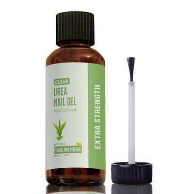 CLEAR Urea Nail Gel with Tea Tree Oil Made in USA - Night Time Formula -Softens, Hydrates &amp; Repairs Nails -Urea Gel with Fast &amp; Visible Results, Trusted by Health Professionals
