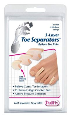 Pedifix 3-layer Toe Separators, 6-Count