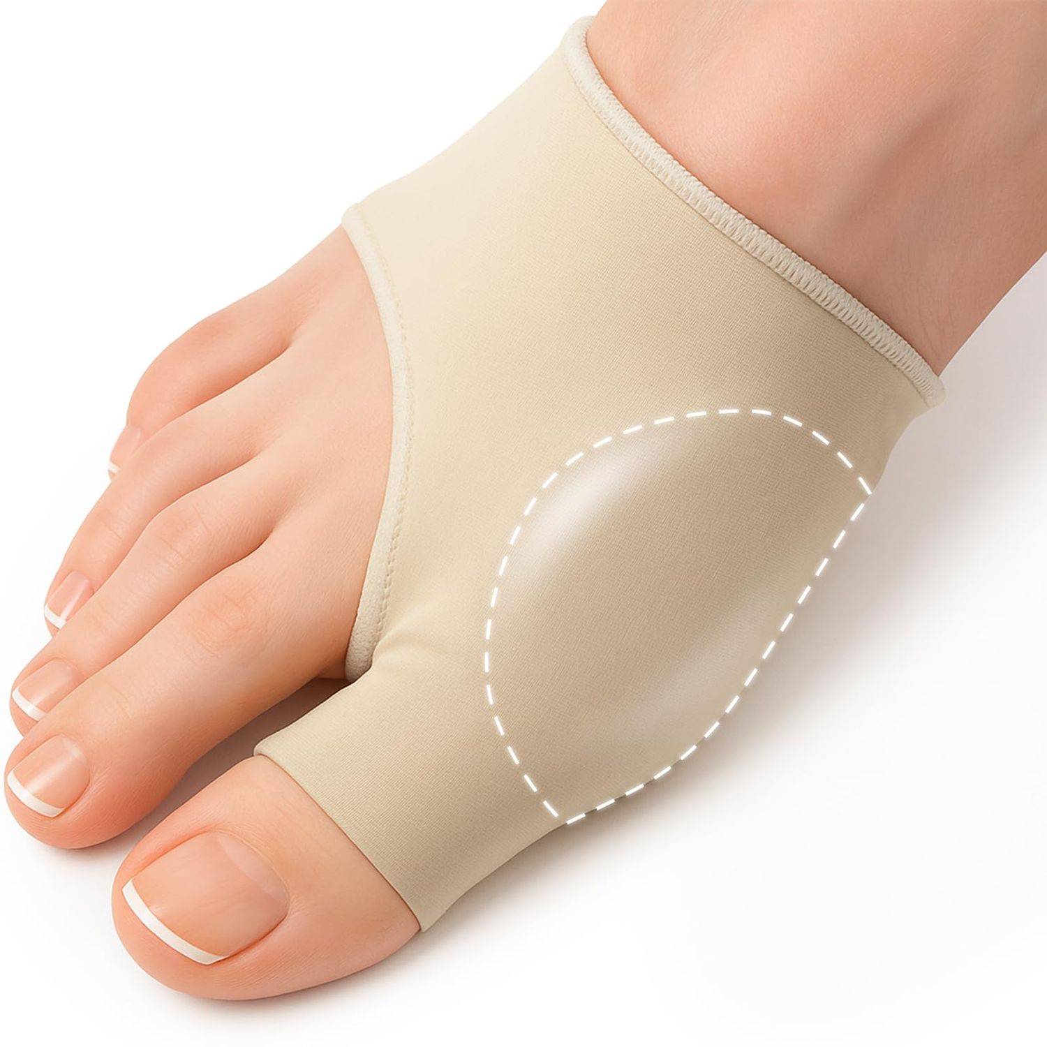 5 STARS UNITED Bunion Relief Sleeve with Gel Cushion - 2-Pack Hallux Valgus Cover for Men and Women - Toe Spacer Socks with Pads for Comfort and Protection