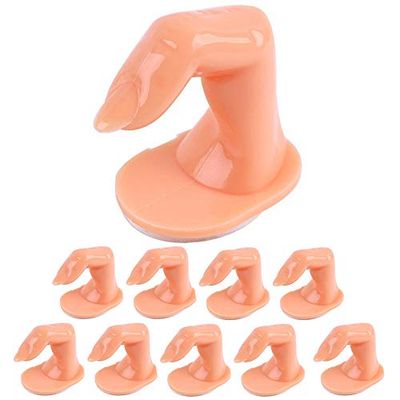 Practice Finger Nail Art Practice Finger Plastic Fake Fingers with Nails for Hand Nail Art Training Display Decoration Tools (10 Pcs)