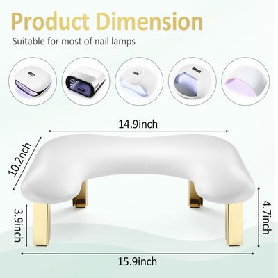 Nail Arm Rest, Arm Rest for Nails Tech, PU Leather Nail Tech Arm Rest, U-Shaped Hand Rest for Nails Tech, Foldable Manicure Hand Rests for Foot Hand Rest, White