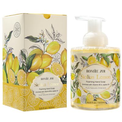 ROMIIE ZOI Foaming Hand Soap with Gift Box- Sicilian Lemon - Formula Moisture &amp; Revitalize - 500ml/ 16.8oz