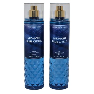 Bath &amp; Body Works Fine Fragrance Mists, Set of 2, 8oz Each Bottle (Midnight Blue Citrus)