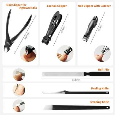 SZQHT Podiatrist Toenail Clippers Set, Professional Toe Nail Clippers for Thick &amp; Ingrown Nails Cutter for Men,Women,Seniors,Heavy-Duty Manicure Set Pedicure Kit for Elder