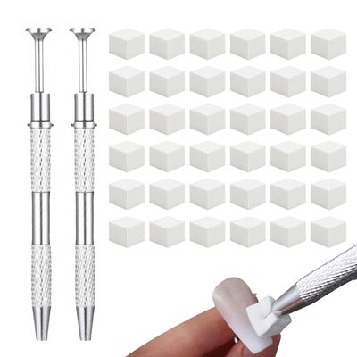 Qiyuda 150 Pcs Soft Nail Sponges for Ombre with 2Pack Grabbing Pen, White Nail Polish Art Sponges