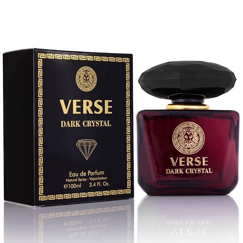 Verse Dark Crystal for Women 3.4fl Oz - Top Notes of Spicy Ginger &amp; Cardamom with Pepper - Floral Tones of Orange Blossom &amp; Creamy Coconut - Oriental Aroma with Warm &amp; Musk - Elegant 100ml Bottle