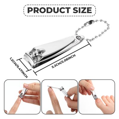 4 Pcs Nail Clipper, 2 Mini Nail Clippers Travel Fingernail Clippers with Keychain and File Stainless Steel Nails Cutters Straight Edge Toenail Clippers for Men Women
