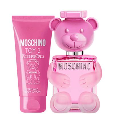 MOSCHINO Toy 2 Bubble Gum Travel Set For Women EDT 3.4 Fl Oz Perfumed Body Lotion 3.4 Fl Oz