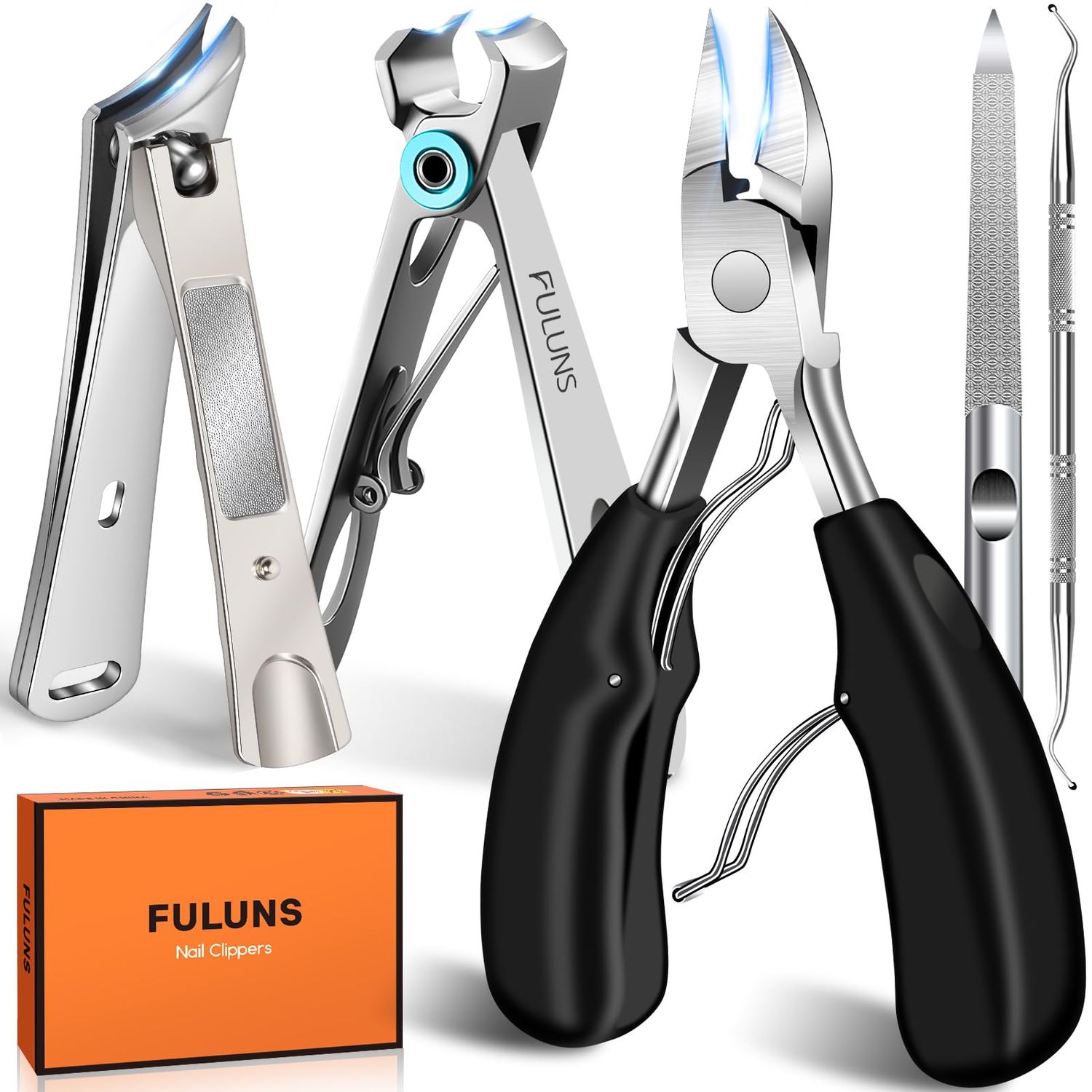 Toenail Clippers for Thick Toenails for Seniors, Slanted Curved Ingrown Toe Nail Clippers for Men Heavy Duty Large Toe Nail Clippers Thick Nails for Seniors with Wide Opening Nail Cutter for Adult
