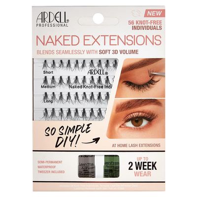 Ardell Naked Eyelash Extensions Kit, Knot-free Individual Lashes for Volume &amp; Length, DIY Lash Clusters, 56 Lashes, 1 Pack