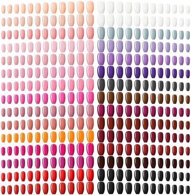 Maitys 720 Pieces 30 Sets Medium Square False Nails Artificial Ballerina Glossy Press on Nails Solid Color Coffin Fingernail for Women Girls Accessories(Warm Colors)