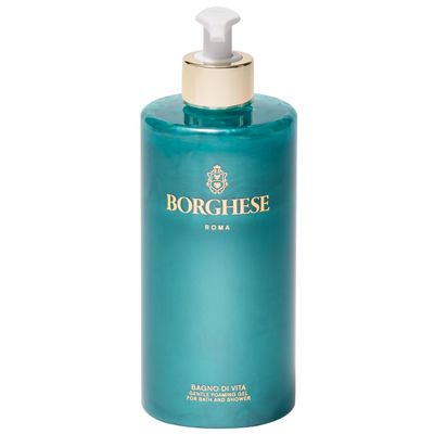 Borghese Bagno di Vita Gentle Foaming Bath &amp; Shower Gel - Aromatherapy Hydrating Body Wash with Thyme, Chamomile &amp; Sweet Almond Oil For All Skin Types
